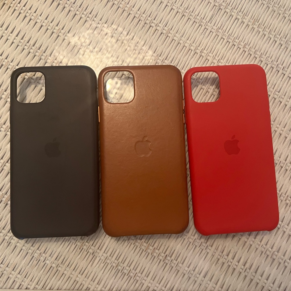 All THREE Apple iPhone 11 pro MAX cases, black, brown, red!!!